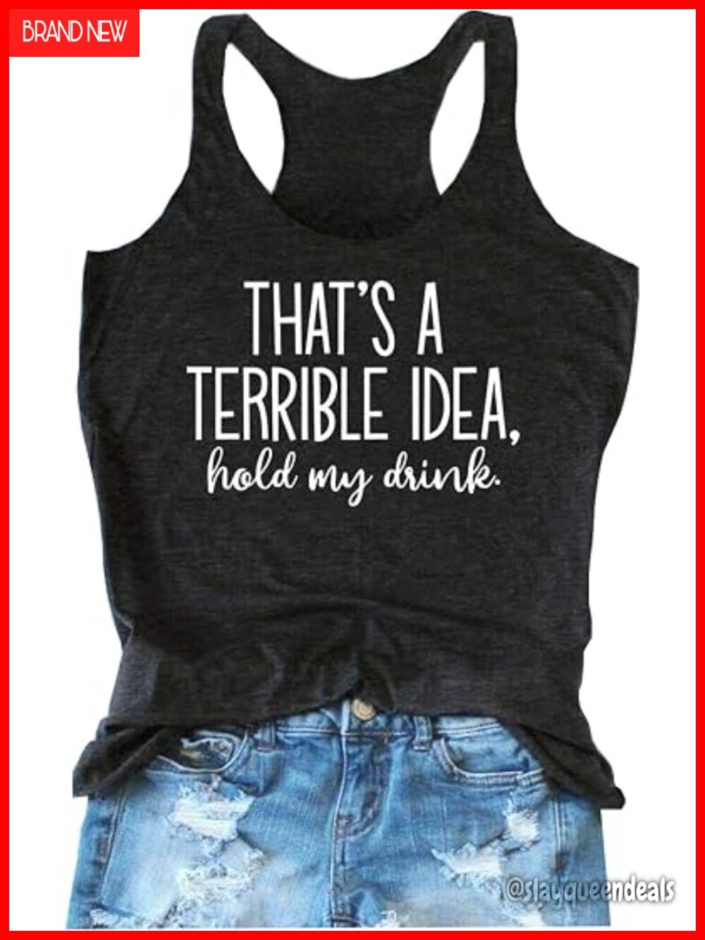 Funny Letter Print Tank Top Sleeveless Racerback Summer Beach Casual Tee